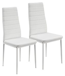 FurniGO Sada 2 jídelních židlí Loja - bílá
