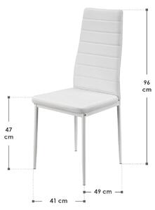 FurniGO Sada 4 jídelních židlí Loja - bílá
