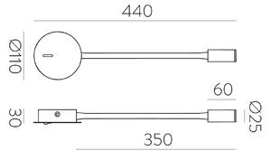 ACB Iluminacion Nástěnné LED svítidlo LYON, 3W, CRI90 Barva: Černá