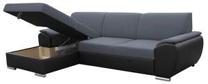 Rohová sedačka Excelsa 2 (L) (černá ekokůže + tmavě-šedá látka). 1028745