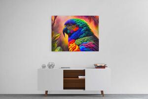 Obraz barevný papoušek
