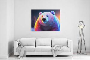Obraz lední medvěd, na kterého září barevné paprsky