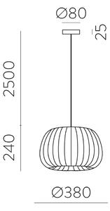 ACB Iluminacion Zavěsné svítidlo MIRTA, ⌀ 38 cm, 1xE27 15W Barva: Bílá, Barva montury: Černá