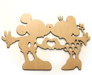 Dřevěná dekorace Mickey a Minnie (62 x 43 cm) - Kvalitní samolepky.cz