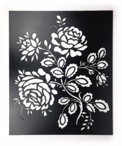 Dřevěná dekorace Růže černá (67 x 55 cm ) - Kvalitní samolepky.cz