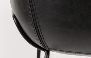 Černá koženková barová židle ZUIVER FESTON 76 cm