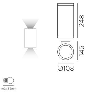 ACB Iluminacion Venkovní nástěnné LED svítidlo NORI, v. 25 cm, 2xE27 15W, IP65 Barva: Bílá