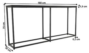 Konzolový stolek Burnet (tmavě-šedá grafit + černá). 1028801