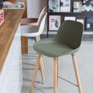 Zelená plastová barová židle ZUIVER ALBERT KUIP 65 cm