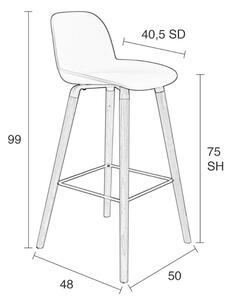 Tmavě šedá plastová barová židle ZUIVER ALBERT KUIP 75 cm