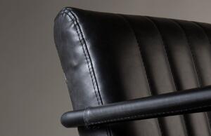 Černá koženková jídelní židle DUTCHBONE Stitched s područkami