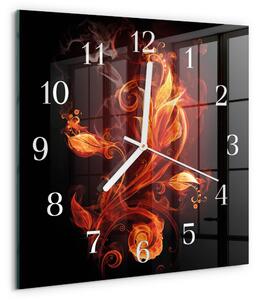 Skleněné hodiny Ohnivý květ zskb-30x30-00079466