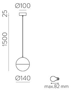 ACB Iluminacion Závěsné svítidlo SHIRU, ⌀ 14 cm, 1xE27 15W