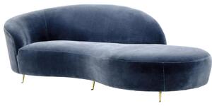 Modrá sametová dvoumístná lounge pohovka Eichholtz Khan 248 cm
