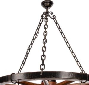 Dřevěný rustikální lustr SLAVÍČ - loukoťové kolo 110 cm