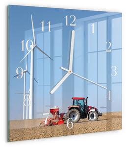 Skleněné hodiny Traktorové pole zskb-30x30-00085502