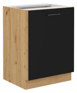 Dolní kuchyňská skříňka Meriel 60 D 1F BB (černá + dub artisan). Vlastní profesionální přeprava až k Vám domů 1033975