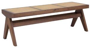 Hnědá dřevěná lavice Eichholtz Arnaud s ratanovým výpletem