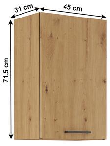 Horní kuchyňská skříňka Meriel 45 G-72 1F (dub artisan). 1033987