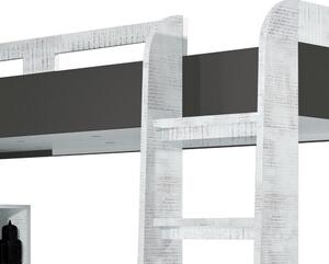 Dvoupatrová postel se zásuvkami Tablo 90x200 cm, šedá/enigma
