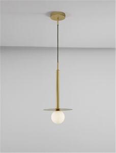 Nova Luce Závěsné svítidlo PIELO, 22cm, opálové sklo G9W 1x5W Barva: Zlatá