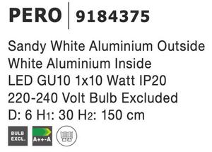 Nova Luce Závěsné svítidlo PERO, v.30cm, GU10 1x10W Barva: Bílá