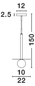 Nova Luce Závěsné svítidlo PIELO, 22cm, opálové sklo G9W 1x5W Barva: Černá