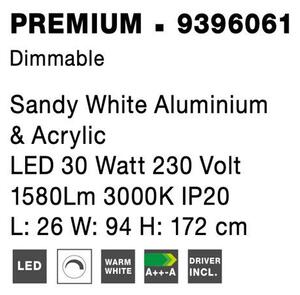 Nova Luce Stojací lampa PREMIUM, LED 30W 3000K stmívatelné Barva: Bílá