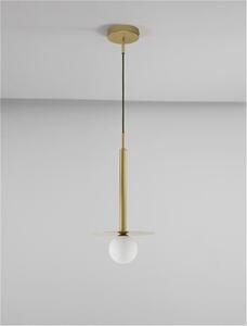 Nova Luce Závěsné svítidlo PIELO, 22cm, opálové sklo G9W 1x5W Barva: Zlatá