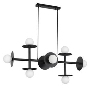 Nova Luce Závěsné svítidlo PIELO, 109cm, opálové sklo G9 8x5W Barva: Černá