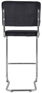 Černá manšestrová barová židle ZUIVER RIDGE KINK RIB 75 cm