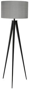 Černá stojací lampa ZUIVER TRIPOD s šedým stínidlem 157 cm