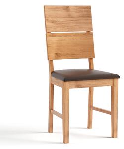 Dubová židle Verto s čalouněným potahem z hnědé ekokůže
