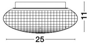 Nova Luce Stropní svítidlo SENS, 25cm, E27 1x12W, IP44 Barva: Kouřové sklo
