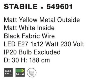 Nova Luce Stojací lampa STABILE, kov, E27 1x12 W Barva: Černá