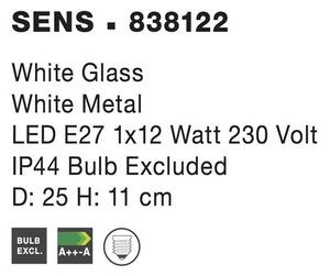 Nova Luce Stropní svítidlo SENS, 25cm, E27 1x12W, IP44 Barva: Kouřové sklo