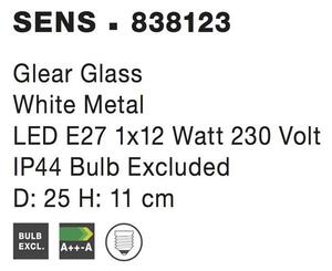 Nova Luce Stropní svítidlo SENS, 25cm, E27 1x12W Barva: Kouřové sklo
