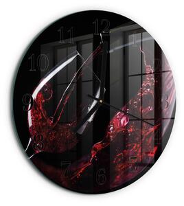 Skleněné nástěnné hodiny Víno zsoc-fi30-00176863