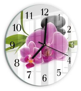 Skleněné nástěnné hodiny Orchidej zsoc-fi30-00174225