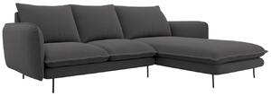 -25 % Dny MOMENTI– Cosmopolitan Design Tmavě šedá čalouněná rohová pohovka Vienna 225 cm, pravá