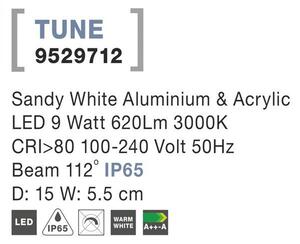 Nova Luce Venkovní nástěnné svítidlo TUNE, LED 9W 3000K 112st. IP65 Barva: Černá