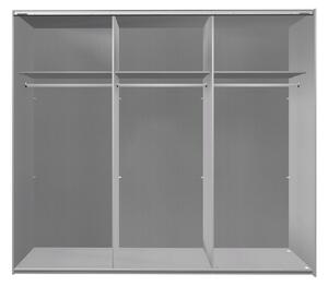 Šatní skříň MARION prkenný dub/grafit, šířka 270 cm, 1 zrcadlo