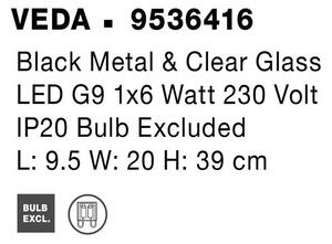 Nova Luce Nástěnné svítidlo VEDA, čiré sklo G9 1x6W Barva: Mosaz