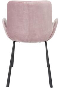 Růžová sametová jídelní židle ZUIVER BRIT