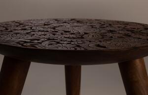 Hnědý sheeshamový odkládací stolek DUTCHBONE BY Hand M O 35 cm