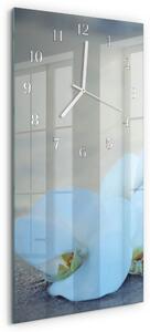 Skleněné hodiny vertikální Orchidej zsppb-30x60-00090756