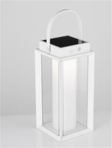 Nova Luce Venkovní stolní lampa VERHAAL, LED 2W 3000K 3,7V, IP54 solární / USB kabel Barva: Bílá
