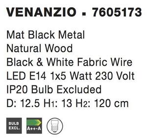 Nova Luce Závěsné svítidlo VENANZIO, přírodní dřevo E14 1x5 W Barva: Měď