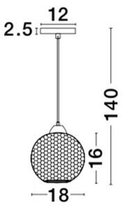 Nova Luce Závěsné svítidlo VIENTI, 18cm, E27 1x12W Barva: Modré sklo