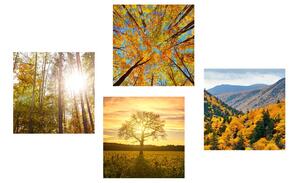 Set obrazů kouzlo podzimní krajiny
